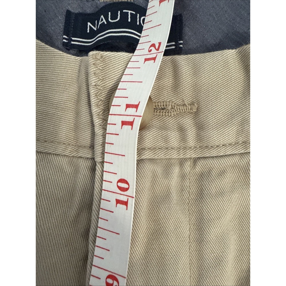 Nautica Deck Shorts Mens 33W Khaki Tan Classic Fit Cotton Casual Chino - Picture 5 of 11